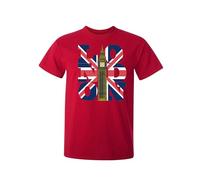 RADIANCE London England Souvenir T-Shirt - UK Flag with Big Ben Tower Great Gift for Visit London Unisex T-Shirt Red