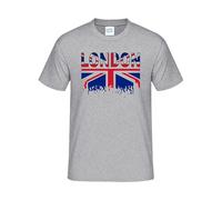 Radiance London England Souvenir T-Shirt - Union Jack Dripping Design - Premium Quality Printed Tee for Men, Women & Kids - Soft, Comfortable, Casual UK Flag Graphic T-Shirt | Grey