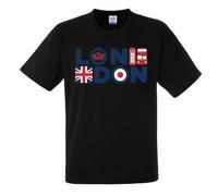 RADIANCE London England T-Shirt Great London Sovenier T-Shirt - London Souvenir Vintage T Shirt for Men, Women, Kids Black