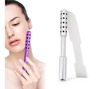 Radiance Roller, 30 Germanium Stone Facial Massage Tool for Lifting, Sculpting, Glow Boost, Energizing & Cooling - Glow Sculpting Beauty Roller (Silver)