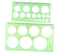 RadianceBiz 2 Geometric Drawing Templates, Measuring Templates, Construction Shapes, Design Rulers, Circle Templates Made of PP for Office, School, 2Pcs