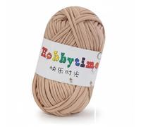 RadianceBiz DIY Strips Yarn Ribbon Crochet Cord with Modal Blend Material Flat 2cm Width Consistent Gauge Easy to Knit Or Hook Suitable for Crafting Storage Baskets Slippers Handbags, Beige