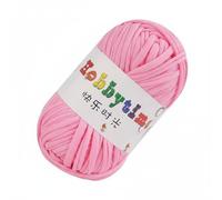 RadianceBiz DIY Strips Yarn Ribbon Crochet Cord with Modal Blend Material Flat 2cm Width Consistent Gauge Easy to Knit Or Hook Suitable for Crafting Storage Baskets Slippers Handbags, Light Pink