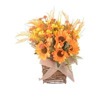 RadianceBiz Door Wreath Basket Decorative Hanger Floral Ornament Artificial Garland Wooden and Elegant Silk Flowers Suitable for Balcony The C, Style A