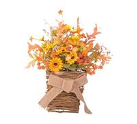 RadianceBiz Door Wreath Basket Decorative Hanger Floral Ornament Artificial Garland Wooden and Elegant Silk Flowers Suitable for Balcony The C, Style C