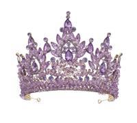 RadianceBiz Women Sparkling Rhinestone Tiara Alloy Gemstone Headpiece Regal Silhouette Dramatic Design Suitable for Bridal Ensembles Stage Performances Costume Parties Photo Shoots, Purple