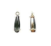 RadianceBiz Zircon Pendant Charm Teardrop Raindrop Accessory with Color and Elegant Gem Sparkle Suitable for Jewelry Making Bracelets Earrings Necklaces, Black Gray