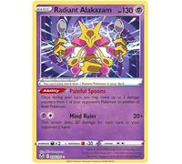 Radiant Alakazam 059/195 Rare Radiant Pokemon Card (SWSH Silver Tempest) + 1x TitanCards® Toploader