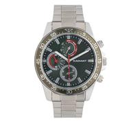 Radiant - Analogue Watch for Men, 44 mm Round Case Silver/Grey, Green Dial, Silver/Grey Steel Bracelet with Deployant Clasp, Water Resistant 5 ATM