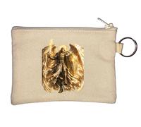 Radiant Angelic Warrior with Sword Key Chain Coin Purse Beige