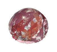 Radiant Berries Double Layer Shower Cap for Women Waterproof and Durable Protects Hair During Bath, Beauty
