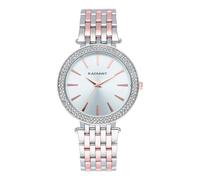 Radiant - Bianca Collection - Analogue watch. Women's wristwatch. Bracelet watch with silver dial and pink and steel strap. Size 38 mm. 3 ATM, two-tone rose gold, strap, Two-tone Rose Gold, Bracelet