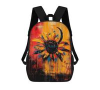 Radiant Bloom Contemporary Expressionist Sunflower Artwork Backpack School Bag Rucksack for Girls Boys Backpacks Large Capacity Kids Back Pack Lightweight School Bags for Children Students 17inch