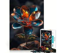 Radiant Bloom in Glass Jigsaw Puzzles for Adults1000 Piece Mind Skill Group Joy Quality Edge Art Collection Piece (50x75cm)