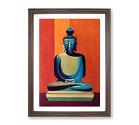 Radiant Buddha Framed Print for Living Room Bedroom Home Office Décor, Wall Art Picture Ready to Hang, Walnut A3 Frame (34 x 46 cm)