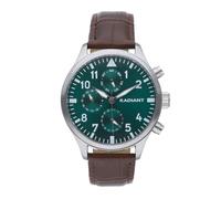 Radiant - Caiman Collection - Analogue Watch - Men's Wrist Watch with Green Dial and Brown Leather Strap - Size 43 mm. 5ATM.