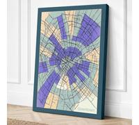 Radiant Cartography Geometric Canvas Wall Art Print 24x16 Inch (61 x 41 cm)