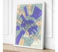 Radiant Cartography Geometric Canvas Wall Art Print 30x20 Inch