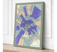 Radiant Cartography Geometric Canvas Wall Art Print 36x24 Inch