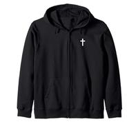 Radiant Christian Cross With Soft Light Aura Zip Hoodie