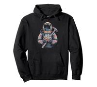 Radiant cosmic lapidary astronaut finding a glowing geode Pullover Hoodie