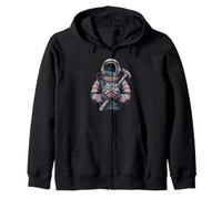Radiant cosmic lapidary astronaut finding a glowing geode Zip Hoodie