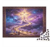 Radiant Cross Path Jigsaw Puzzle for Adults 1000 Piece Jigsaw Puzzle Paper Material Dreamy Starry Sky Relaxing 52x38cm/1000pcs