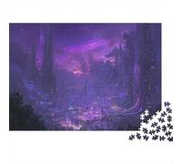 Radiant Cyberpunk City Puzzles 1000 Piece Challenge Toy Adults And over 12 Years Old Creative Puzzles Family Fun Jigsaws Puzzles Home Decoration Gift 38x26cm/1000pcs
