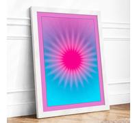 Radiant Energy Burst Modern Framed Wall Art Print A2 (59.4×42cm) White, Wall Decor for Living Room, Bedroom, Office & Home, Ready to Hang, Art Gift