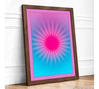 Radiant Energy Burst Modern Framed Wall Art Print A3 (42×29.7cm) Walnut, Wall Decor for Living Room, Bedroom, Office & Home, Ready to Hang, Art Gift