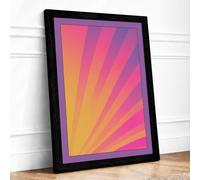 Radiant Energy Geometric Framed Wall Art Print A2 (59.4×42cm) Black, Wall