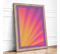 Radiant Energy Geometric Framed Wall Art Print A2 (59.4×42cm) Oak, Wall