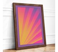 Radiant Energy Geometric Framed Wall Art Print A2 (59.4×42cm) Walnut,
