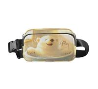 Radiant Explosion Of Color Artwork Cute Crossbody Bag Waist Packs for Men Women Water Resistant Running Belt Waist Pack, Polar bear Retro bathtub, One Size