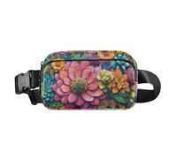 Radiant Explosion Of Color Artwork Cute Crossbody Bag Waist Packs for Men Women Water Resistant Running Belt Waist Pack, Painting Natural Foliage Flower, One Size
