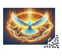 Radiant Flying Blue Bird 1000 Piece Jigsaw Puzzle Paper for Adults Vivid Aura Relaxing Focus Home Decoration 38x26cm/1000pcs