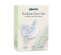 Radiant Glow Set by Pipette for Women - 3 Pc 2oz Overnight Brightening Mask, 0.5oz Eye Gel, Spa Headband