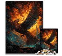 Radiant Gold Phoenix Jigsaw Puzzles 1000 Pieces for Adults Wooden Jigsaw Puzzles Perfect for Family Fun Party Games Birthday Party Favors 1000 PCS(75x50cm)