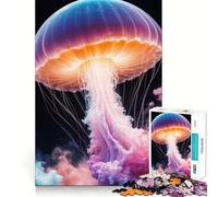 Radiant Jellyfish in Ethereal Colors Hard Jigsaw Puzzle for Adults 1000 Pieces Mind Challenge Toy Gentle Leisure Precise Cut Memorable Gift (50x75cm)