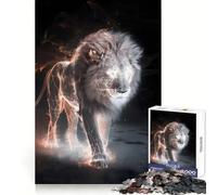 Radiant Lion Roar Jigsaw Puzzles for Adults1000 Pieces Memory Boost Together Fun Image Assembly Art Collectible (50x75cm)