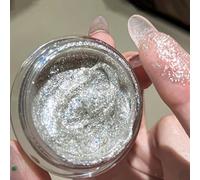Radiant Liquid Highlighter Gel - Creamy Shimmer Face & Eye Glitter for a Dazzling Makeup Look, Silver Eyeshadow, Long-Lasting Shine