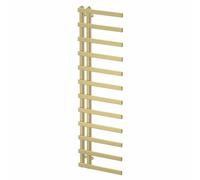 Radiant Living® 1600 x 500mm Twin Valve Flat Heated Towel Rail Radiator Modern Central Heating Bathroom Warmer Wall Mounted Ladder Rad, Brushed Brass