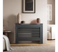 Radiant Living Radiator Cover Horizontal Slat Design, Modern Anthracite Grey MDF Radiator Cabinet for Living Room & Bedroom, Medium 112 x 81.5 x 19cm