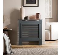 Radiant Living Radiator Cover Horizontal Slat Design, Modern Anthracite Grey MDF Radiator Cabinet for Living Room & Bedroom, Small 78 x 81.5 x 19cm