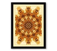 Radiant Mandala Boho Framed Wall Art Print A4 (29.7×21cm) Black, Wall Decor for Living Room, Bedroom, Office & Home, Ready to Hang, Art Gift