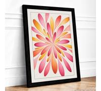Radiant Mandala Botanical Framed Wall Art Print A2 Black
