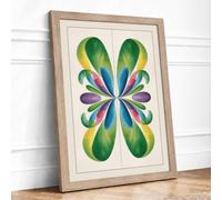 Radiant Mandala Botanical Framed Wall Art Print A4 Oak