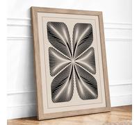 Radiant Mandala Geometric Framed Wall Art Print A2 Oak