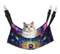 Radiant Meditation Surrounded By Colorful Flowers Printed Pet Hammock - Sleeping Hammock For Cats, Rabbits, Ferrets, Puppies, Small Animals