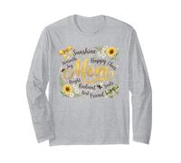 Radiant Mom Floral Sunshine Bumblebee Design Long Sleeve T-Shirt